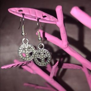 Peace Sign Charm Earrings